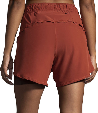 Brooks Chaser 5 Inch 2 In 1 Womens Running Shorts - Red
