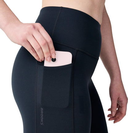Brooks Chaser Womens 7/8 Running Tights - Black
