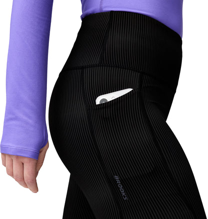 Brooks Chaser Womens 7/8 Running Tights - Black