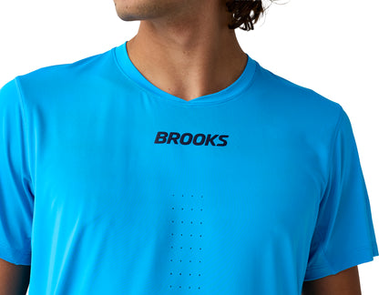 Brooks Dash Cooling Short Sleeve Mens Running Top - Blue