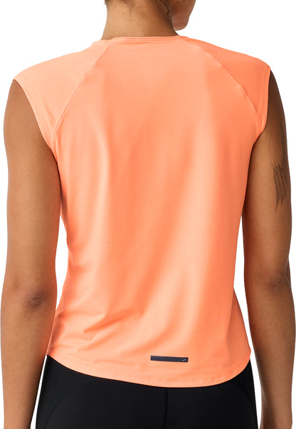 Brooks Dash Cooling Womens Running Vest Tank Top - Orange