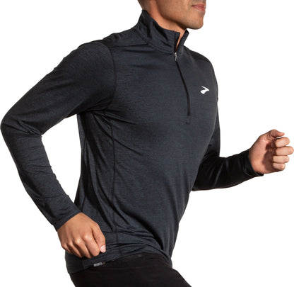 Brooks Dash Half Zip Long Sleeve Mens Running Top - Black
