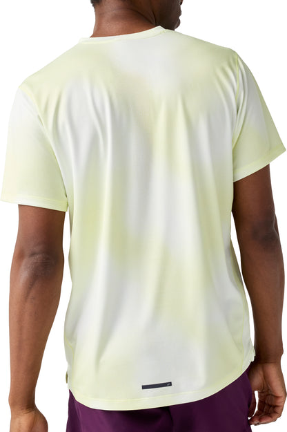 Brooks Dash Printed Short Sleeve Mens Running Top - Yellow