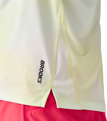 Brooks Dash Printed Mens Running Vest - Yellow