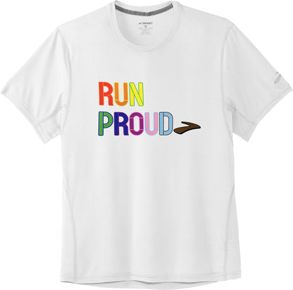 Brooks Distance Graphic Short Sleeve Mens Running Top - White