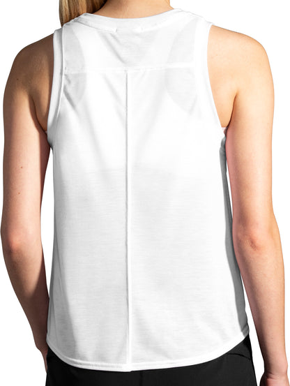 Brooks Distance Graphic Womens Running Vest Tank Top - White