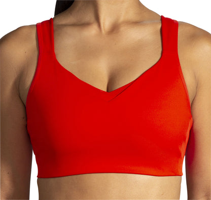 Brooks Drive Convertible Run Womens Sports Bra - Red