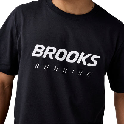 Brooks Graphic Short Sleeve Mens Running Top - Black