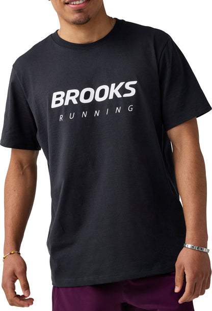 Brooks Graphic Short Sleeve Mens Running Top - Black