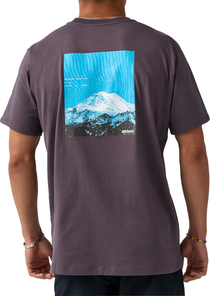 Brooks Graphic Short Sleeve Mens Running Top - Purple