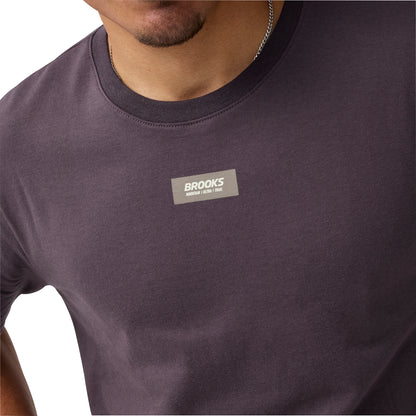 Brooks Graphic Short Sleeve Mens Running Top - Purple