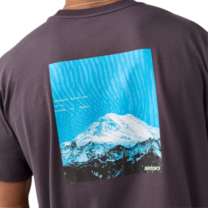 Brooks Graphic Short Sleeve Mens Running Top - Purple