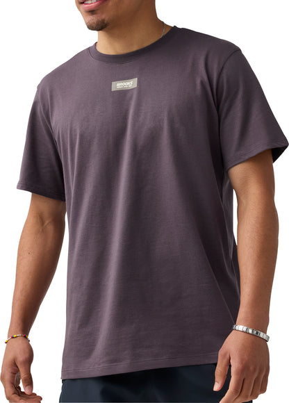 Brooks Graphic Short Sleeve Mens Running Top - Purple