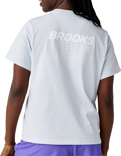 Brooks Graphic Short Sleeve Womens Running Top - Blue