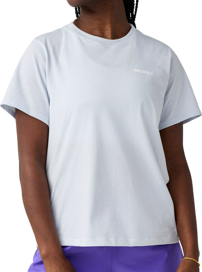 Brooks Graphic Short Sleeve Womens Running Top - Blue