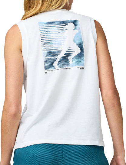 Brooks Graphic Womens Running Vest Tank Top - White