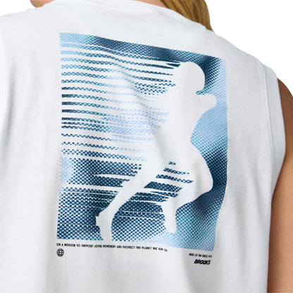 Brooks Graphic Womens Running Vest Tank Top - White