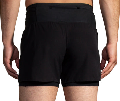 Brooks 5 Inch High Point 2.0 2 In 1 Mens Running Shorts - Black