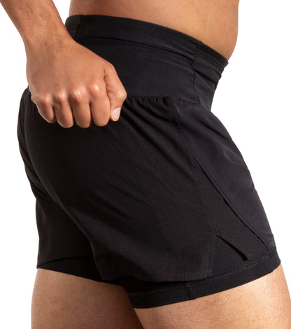 Brooks 5 Inch High Point 2.0 2 In 1 Mens Running Shorts - Black