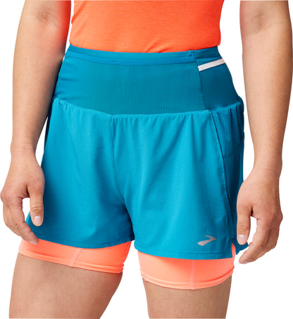 Brooks 3 Inch High Point 2.0 2 In 1 Womens Running Shorts - Blue