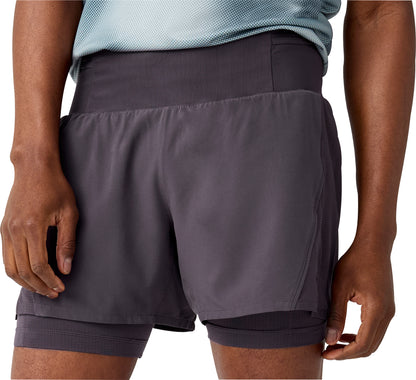 Brooks 5 Inch High Point 2.0 2 in 1 Mens Running Shorts - Grey