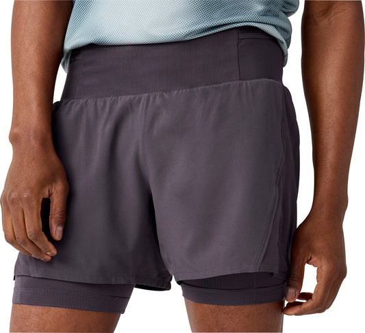 Brooks 5 Inch High Point 2.0 2 in 1 Mens Running Shorts - Grey
