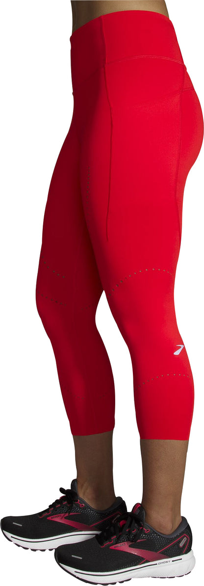 Brooks Method 3/4 Capri Womens Running Tights - Red