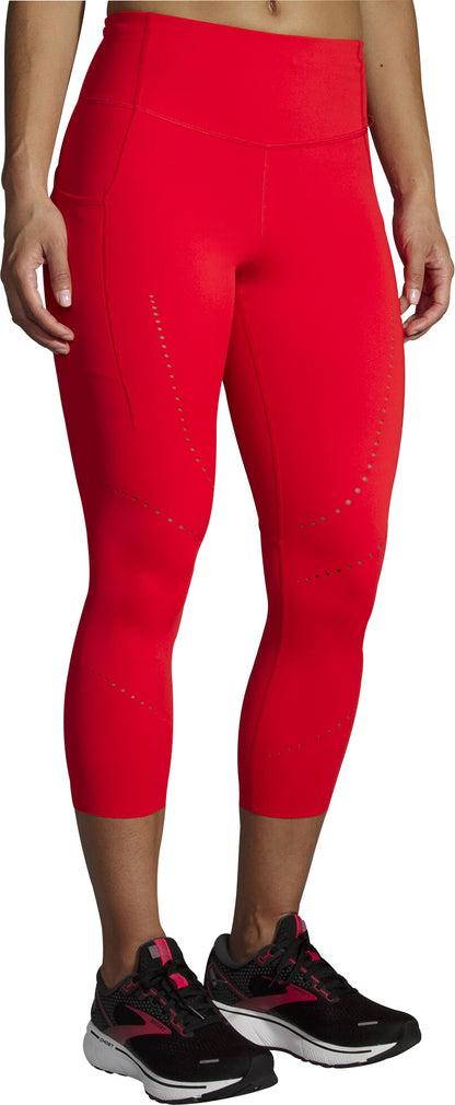 Brooks Method 3/4 Capri Womens Running Tights - Red