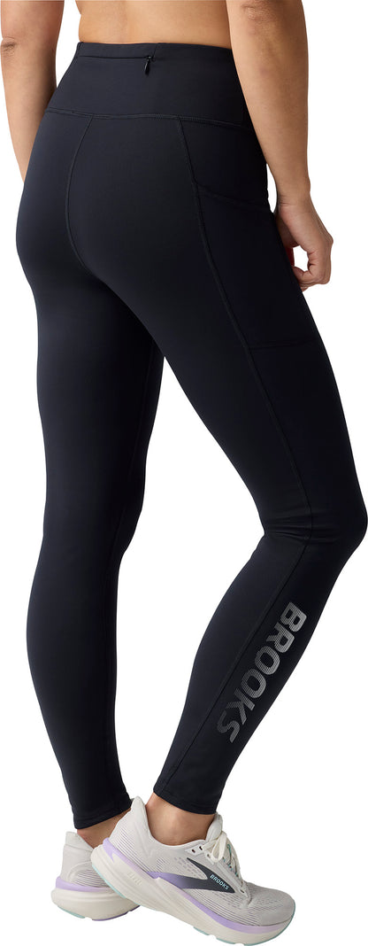 Brooks Momentum 2.0 Thermal Womens Long Running Tights - Black
