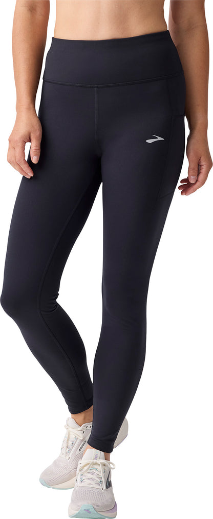 Brooks Momentum 2.0 Thermal Womens Long Running Tights - Black