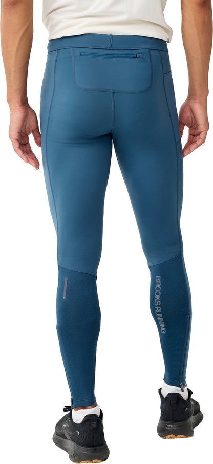 Brooks Momentum Thermal Reflective Mens Long Running Tights - Blue