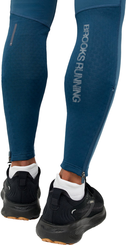 Brooks Momentum Thermal Reflective Mens Long Running Tights - Blue