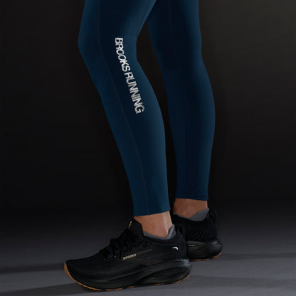 Brooks Momentum Thermal Reflective Womens Long Running Tights - Blue
