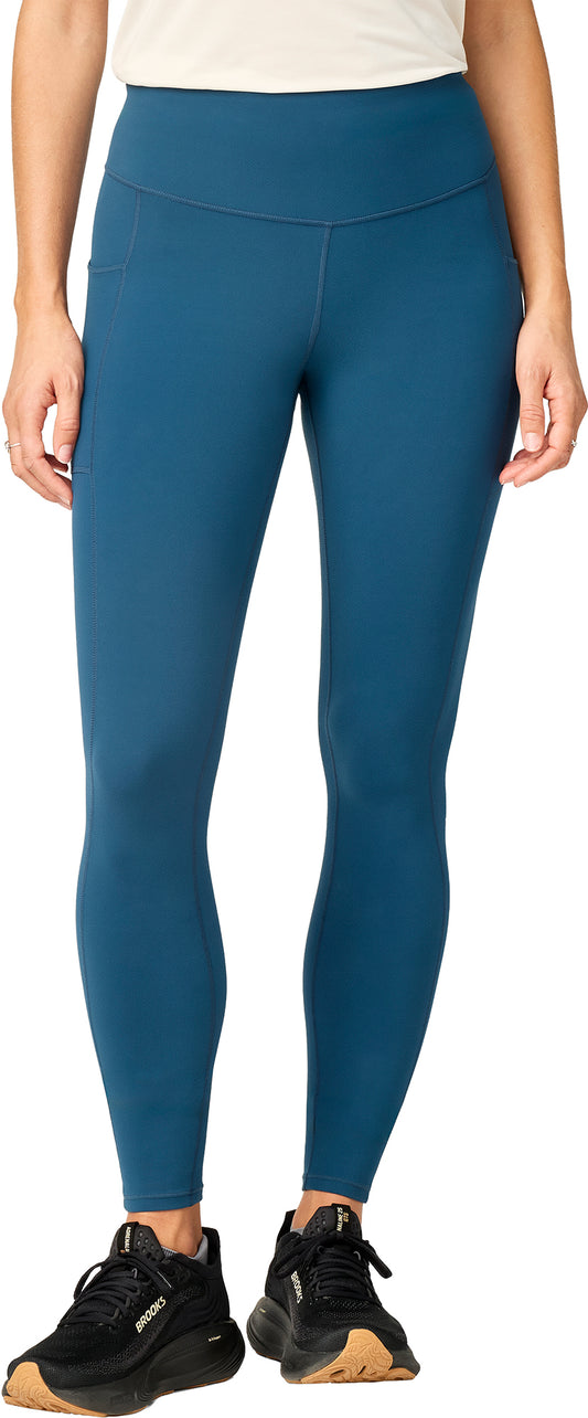 Brooks Momentum Thermal Reflective Womens Long Running Tights - Blue