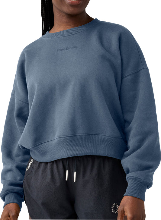 Brooks Movement Cropped Womens Running Sweatshirt - Blue