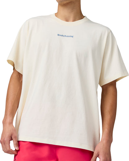 Brooks Movement Heavyweight Short Sleeve Mens Running Top - Cream