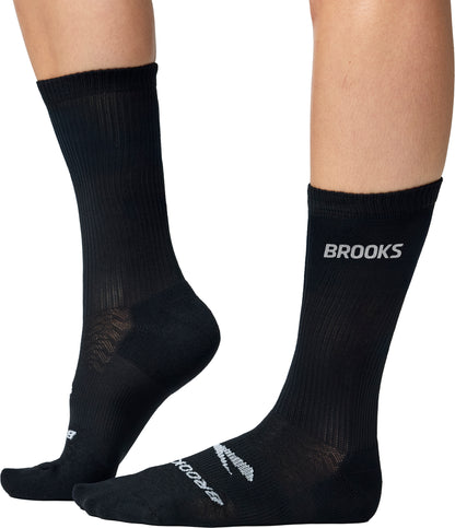 Brooks Run In (3 Pack) Crew Running Socks - Black
