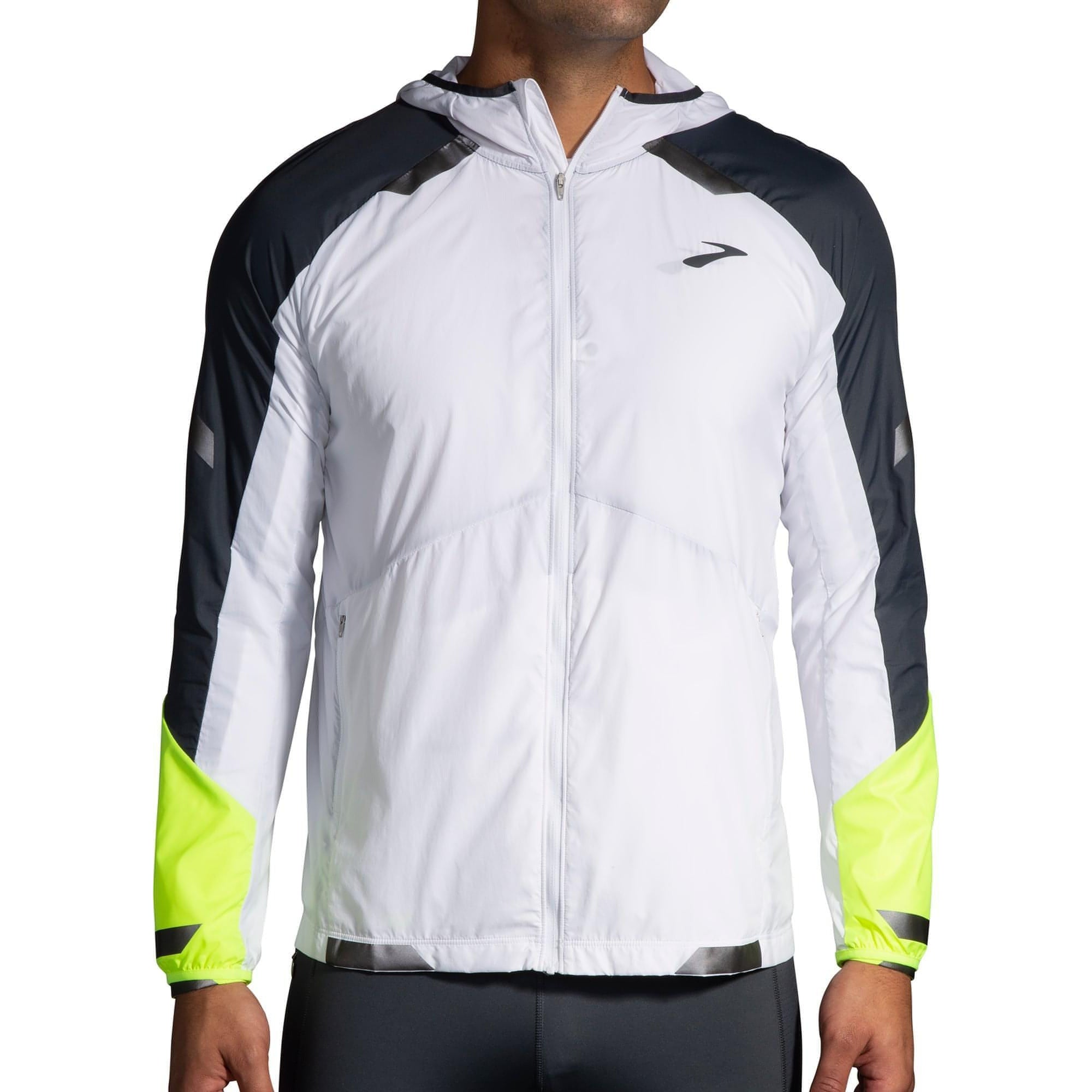 Brooks Run Visible Convertible Mens Running Jacket White Start Fitness