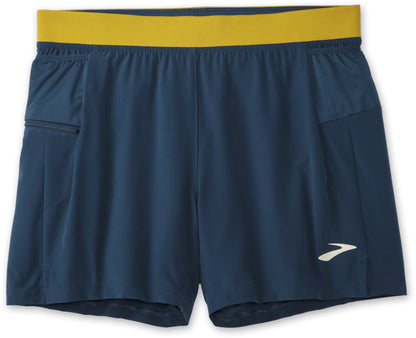 Brooks 5 Inch Sherpa 2 In 1 Mens Running Shorts - Blue