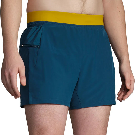 Brooks 5 Inch Sherpa 2 In 1 Mens Running Shorts - Blue