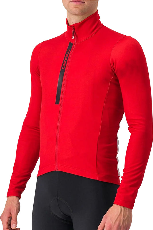 Castelli Entrata Thermal Long Sleeve Mens Cycling Jersey - Red