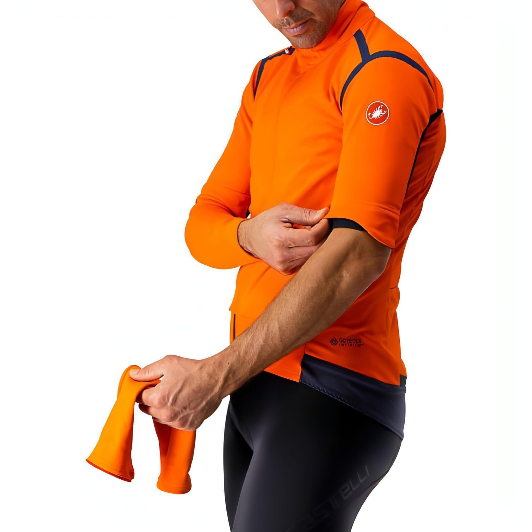 Castelli Perfetto コンバーチブルジャケット オレンジ Mサイズ