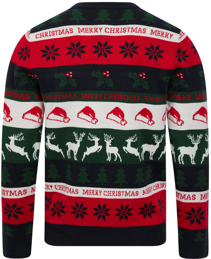 Christmas Candycane Wrapping Paper Pattern Mens Jumper - Ink