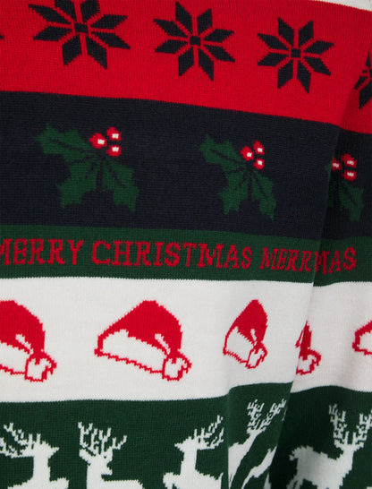 Christmas Candycane Wrapping Paper Pattern Mens Jumper - Ink