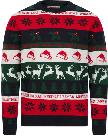 Christmas Candycane Wrapping Paper Pattern Mens Jumper - Ink