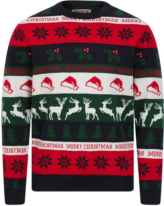 Christmas Candycane Wrapping Paper Pattern Mens Jumper - Ink