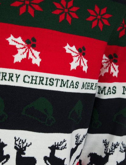 Christmas Candycane Wrapping Paper Pattern Mens Jumper - Red