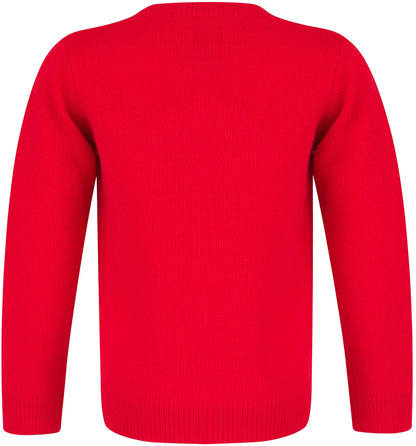 Christmas Laughing Rudolph Junior Christmas Jumper - Red