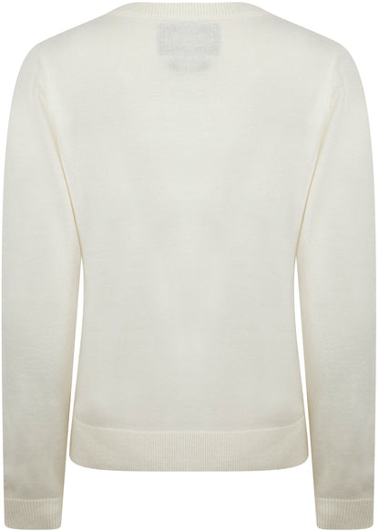 Christmas Merry Fizzmas Sequin Womens Christmas Jumper - Cream