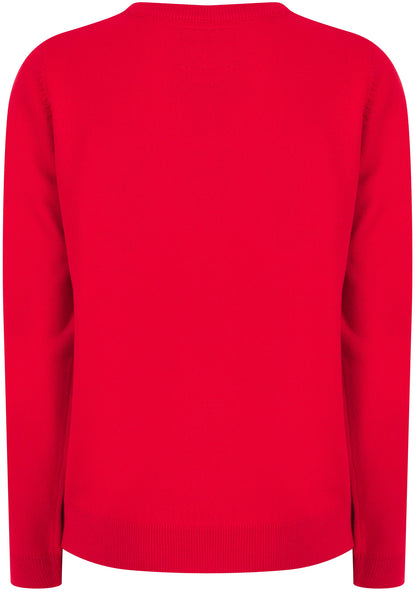 Christmas Merry Stars Womens Christmas Jumper - Red